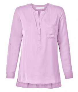 Sheego Damen Longtunika Tunika Bluse Shirt 3/4 Arm Brusttasche rosa 458956