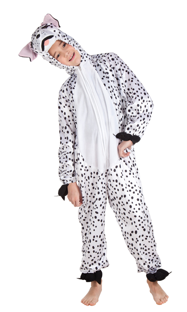 Hundekostüm für Jungen und Mädchen Tierkostüm Hund Dalmatiner Kostüm für Kinder 