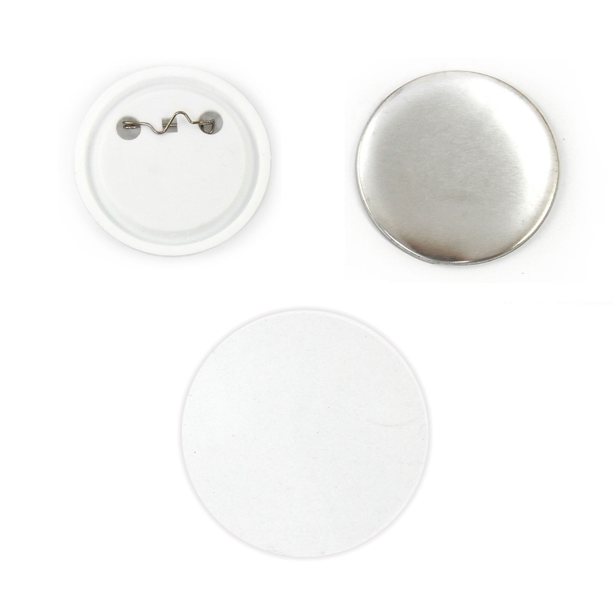 PixMax 37mm Buttons Buttonrohlinge Anstecker Buttons bedrucken 100 Stück für Buttomnaschine Buttonpresse Badge-Maker