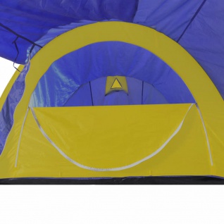 Familienzelt Kuppelzelt Campingzelt 4 Personen Blau/Gelb - Vorschau 4