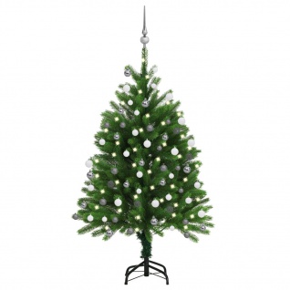 vidaXL Künstlicher Weihnachtsbaum mit LEDs & Kugeln 120 cm Grün