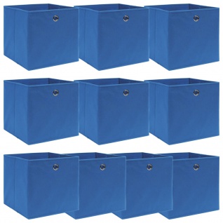vidaXL Aufbewahrungsboxen 10 Stk. Blau 32×32×32 cm Stoff