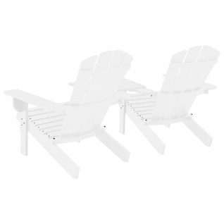 vidaXL Garten-Adirondack-Stühle mit Teetisch Massivholz Tanne Weiß 4