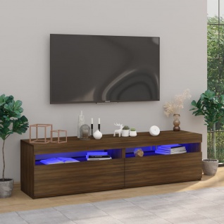 vidaXL TV-Schrank mit LED-Leuchten 2Stk. Braun Eichen-Optik 75x35x40cm