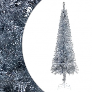 vidaXL Schlanker Weihnachtsbaum Silbern 120 cm