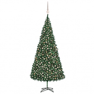 vidaXL Künstlicher Weihnachtsbaum mit LEDs & Kugeln 500 cm Grün