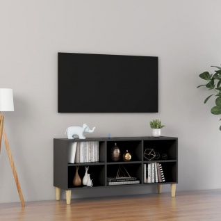 vidaXL TV-Schrank mit Massivholz-Beinen Grau 103, 5x30x50 cm