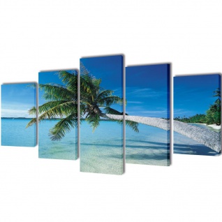 Bilder Dekoration Set Strand mit Palmen 200 x 100 cm