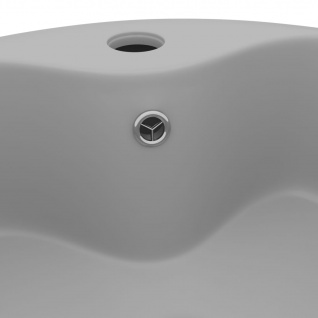 vidaXL Luxus-Waschbecken mit Überlauf Matt Hellgrau 36x13 cm Keramik 5