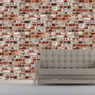 DUTCH WALLCOVERINGS Tapete Ziegelmuster Rot