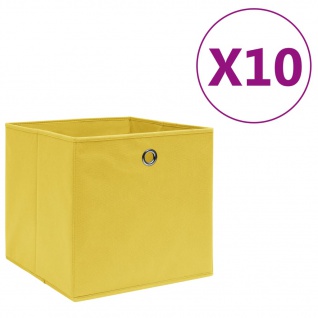 vidaXL Aufbewahrungsboxen 10 Stk. Vliesstoff 28x28x28 cm Gelb