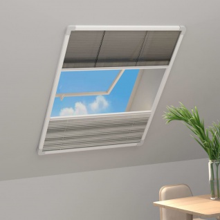 vidaXL Insektenschutz-Plissee für Fenster Alu 60x160 cm mit Jalousie