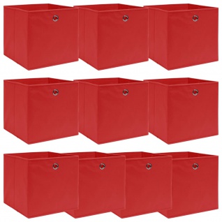 vidaXL Aufbewahrungsboxen 10 Stk. Rot 32×32×32 cm Stoff