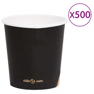 vidaXL Kaffee-Pappbecher 500 Stk. 120 ml Schwarz