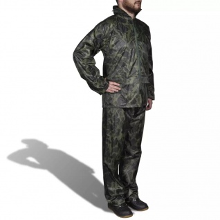 Tarnfarben Regenbekleidung für Männer 2-teilig mit Kapuze Größe XXL