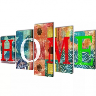 Bilder Dekoration Set " Home" mehrfarbig 200 x 100 cm