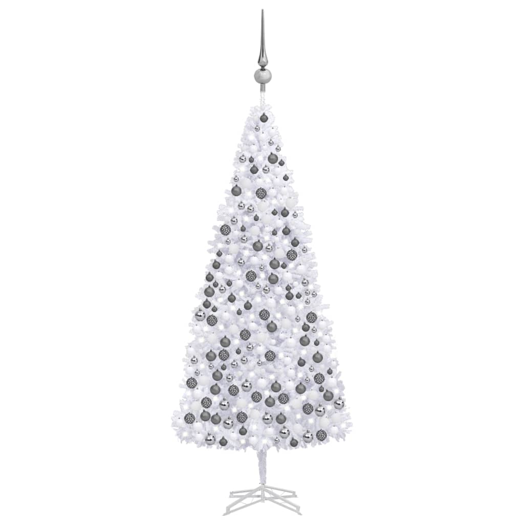 vidaXL Künstlicher Weihnachtsbaum mit LEDs 500cm Weiß Tannenbaum Christbaum 