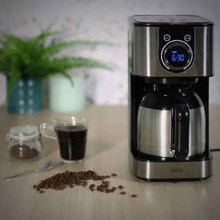 Livoo Kaffeemaschine Programmierbar Isotherm 1, 2 L 800 W Schwarz