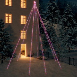 vidaXL Weihnachtsbaum-Lichterkette Indoor Outdoor 1300 LEDs Bunt 8 m