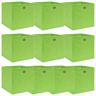 vidaXL Aufbewahrungsboxen 10 Stk. Grün 32×32×32 cm Stoff