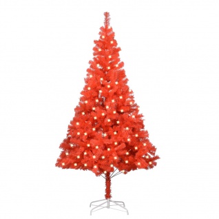 vidaXL Künstlicher Weihnachtsbaum mit LEDs & Ständer Rot 240 cm PVC