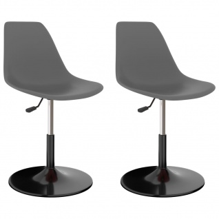 324181 vidaXL Swivel Dining Chairs 2 pcs Light Grey PP