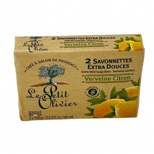 Le Petit Olivier Seife mit Zitrone Eisenkraut und Olivenöl 2 x 100 Gramm aus Frankreich