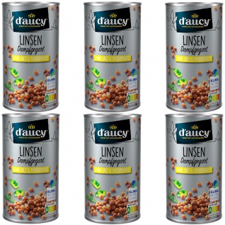 d'aucy Linsen - 100% ohne Salz und Zuckerzusatz, ohne Konservierungsstoffe, klimaneutral, 285 Gramm Dose