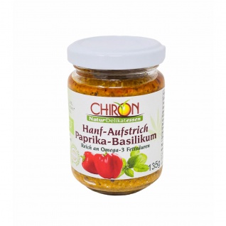 CHIRON Naturdelikatessen Bio Hanf-Aufstrich Paprika-Basilikum kbA 135 g