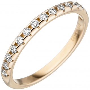 Damen Ring 585 Gold Gelbgold 15 Diamanten Brillanten Goldring Diamantring