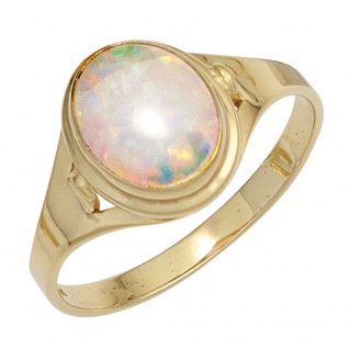 Damen Ring 333 Gold Gelbgold 1 Opal Goldring