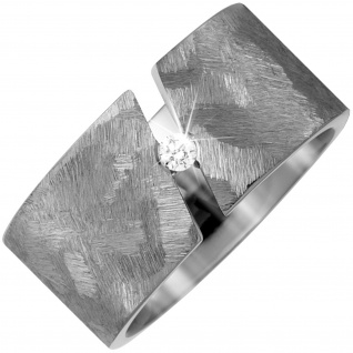 Partner Ring breit aus Titan 1 Diamant Brillant 0, 05ct. Partnerring Titanring