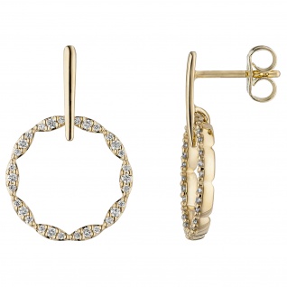 Ohrhänger 585 Gold Gelbgold 60 Diamanten Brillanten Ohrringe Diamantohrringe