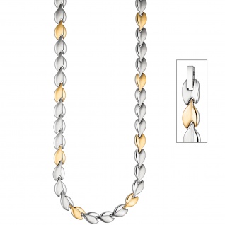 Collier / Halskette aus Edelstahl gold farben beschichtet bicolor 45 cm Kette 2