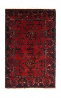 Afghan Teppich - Kunduz - 125 x 83 cm - rot