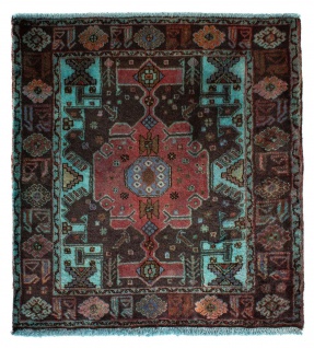 Morgenland Orientteppich quadratisch - 108 x 101 cm - mehrfarbig