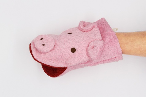 BIO Waschlappen für Erwachsenenhände, Schwein Sophie