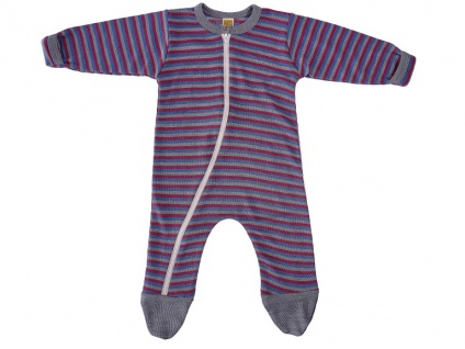 Baby-Schlafanzug Einteiler aus Wolle/Seide mit Füßchen