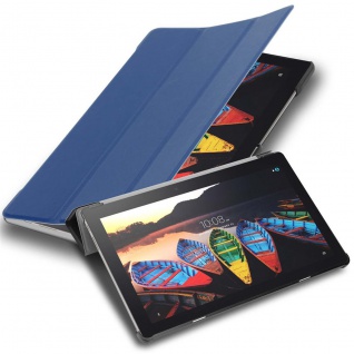 Cadorabo Tablet Hülle kompatibel mit Lenovo Tab 3 10 Business (10.1 Zoll) in JERSEY DUNKEL BLAU - Ultra Dünne Schutzhülle mit Auto Wake Up und Standfunktion