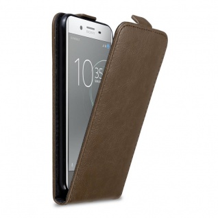 Cadorabo Hülle für Sony Xperia XZ Premium in KAFFEE BRAUN Handyhülle im Flip Design mit Magnetverschluss Case Cover Schutzhülle Etui Tasche Book Klapp Style
