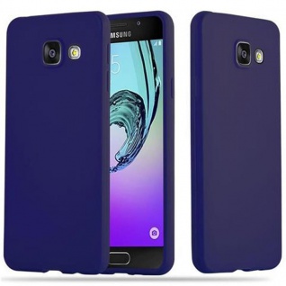 Cadorabo Hülle kompatibel mit Samsung Galaxy A3 2016 in CANDY DUNKEL BLAU - Schutzhülle aus flexiblem TPU Silikon