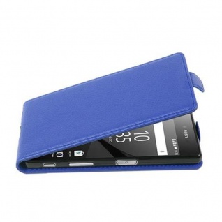 Cadorabo Hülle für Sony Xperia Z5 in KÖNIGS BLAU Handyhülle im Flip Design aus strukturiertem Kunstleder Case Cover Schutzhülle Etui Tasche Book Klapp Style