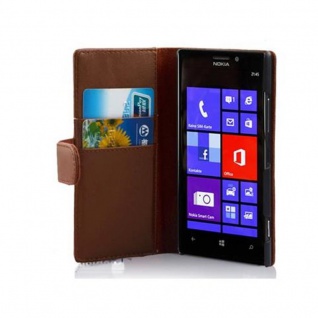 Cadorabo Hülle kompatibel mit Nokia Lumia 925 in KAKAO BRAUN - Schutzhülle aus glattem Kunstleder und Kartenfach