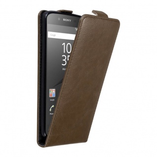 Cadorabo Hülle für Sony Xperia Z5 in KAFFEE BRAUN Handyhülle im Flip Design mit unsichtbarem Magnetverschluss Case Cover Schutzhülle Etui Tasche Book Klapp Style