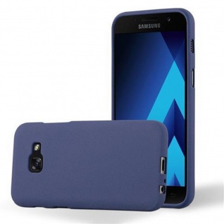 Cadorabo Hülle kompatibel mit Samsung Galaxy A3 2017 in FROST DUNKEL BLAU - Schutzhülle aus flexiblem TPU Silikon