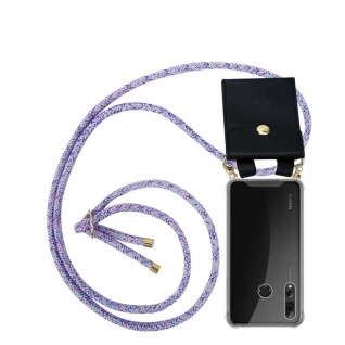 Cadorabo Handy Kette für Huawei P SMART PLUS 2019 in UNICORN Silikon Necklace Umhänge Hülle mit Gold Ringen, Kordel Band Schnur und abnehmbarem Etui Schutzhülle