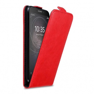 Cadorabo Hülle für Sony Xperia L2 in APFEL ROT Handyhülle im Flip Design mit Magnetverschluss Case Cover Schutzhülle Etui Tasche Book Klapp Style