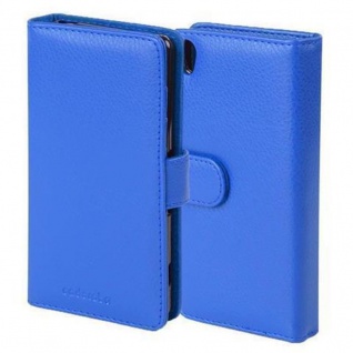 Cadorabo Hülle für Sony Xperia Z5 in NEPTUN BLAU Handyhülle mit Magnetverschluss und 3 Kartenfächern Case Cover Schutzhülle Etui Tasche Book Klapp Style