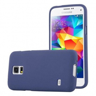 Cadorabo Hülle kompatibel mit Samsung Galaxy S5 MINI / S5 MINI DUOS in FROST DUNKEL BLAU - Schutzhülle aus flexiblem TPU Silikon