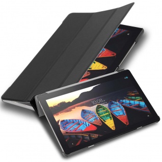 Cadorabo Tablet Hülle kompatibel mit Lenovo Tab 3 10 Business (10.1 Zoll) in SATIN SCHWARZ - Ultra Dünne Schutzhülle mit Auto Wake Up und Standfunktion